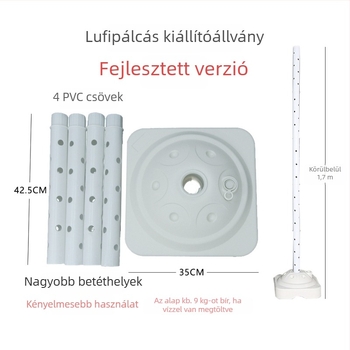 Lufiák fa formájú bemutatóállvány — műanyag, forma: rajzfilmszerű űrlény, logó nélkül, alkalmas karácsonyra, Valentin-napra, Tavaszi Fesztiválra, Gyermeknapra