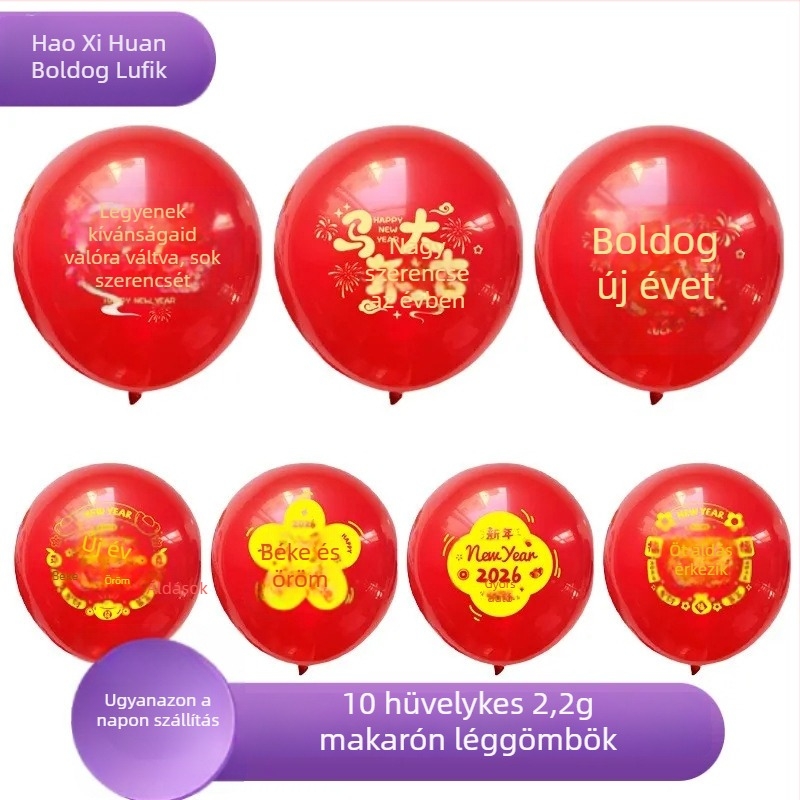 Happy latex kerek balonok — logónyomtatás nem lehetséges