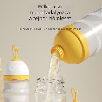 Bébi tejpor tároló doboz, négy rétegű kialakítás, DOOPSER/Dopson márka, újszülöttől 3 éves korig.