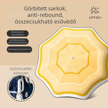 Gyerekeknek szánt automata nyitású esernyő, 8 bordás keret, hosszú nyél, UPF 50+ iskolai használatra
