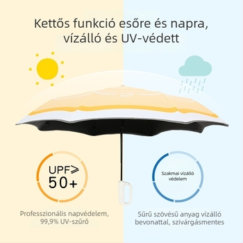 Gyerekeknek szánt automata nyitású esernyő, 8 bordás keret, hosszú nyél, UPF 50+ iskolai használatra