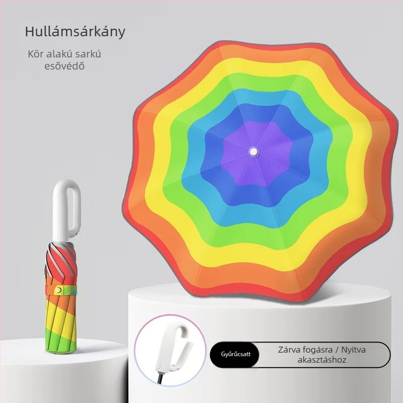 Gyerekeknek szánt automata nyitású esernyő, 8 bordás keret, hosszú nyél, UPF 50+ iskolai használatra