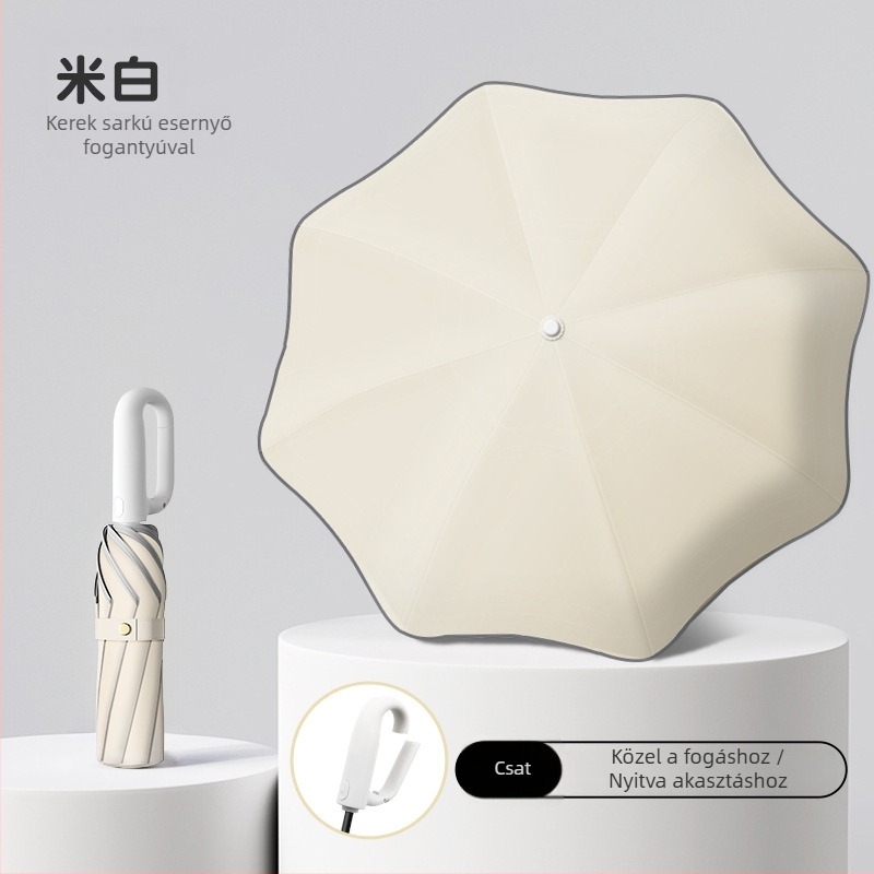 Gyerekeknek szánt automata nyitású esernyő, 8 bordás keret, hosszú nyél, UPF 50+ iskolai használatra