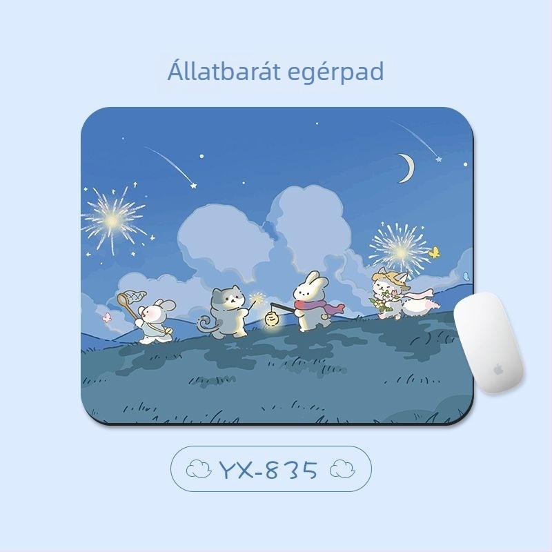 Kis méretű egérpad lányoknak, csuklótámasz, irodai használathoz és a billentyűzethez, aranyos Instagram-stílusban.