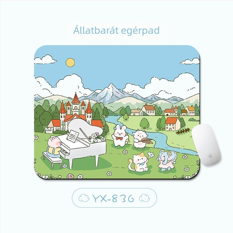Kis méretű egérpad lányoknak, csuklótámasz, irodai használathoz és a billentyűzethez, aranyos Instagram-stílusban.