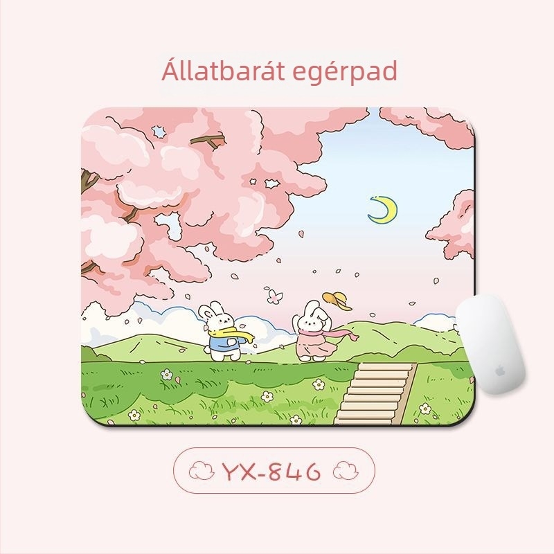 Kis méretű egérpad lányoknak, csuklótámasz, irodai használathoz és a billentyűzethez, aranyos Instagram-stílusban.