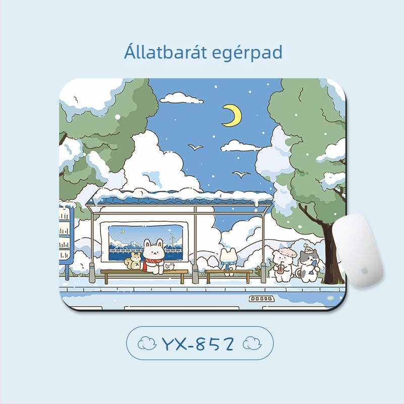 Kis méretű egérpad lányoknak, csuklótámasz, irodai használathoz és a billentyűzethez, aranyos Instagram-stílusban.