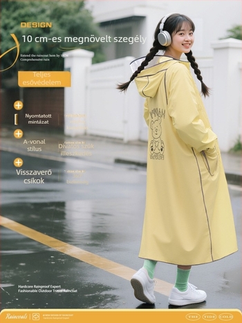 Felnőtt kerékpáros esőponcho, PVC anyag, PU vízálló réteg, egy személy számára