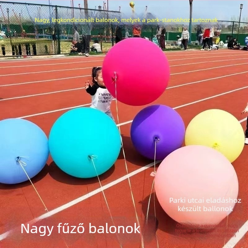 Oxford anyagú, extralarge léggömb, vastított felépítésű, robbanásbiztos, kör alakú, gyermekek parkjára, logó nélküli, IP-s engedély nélkül