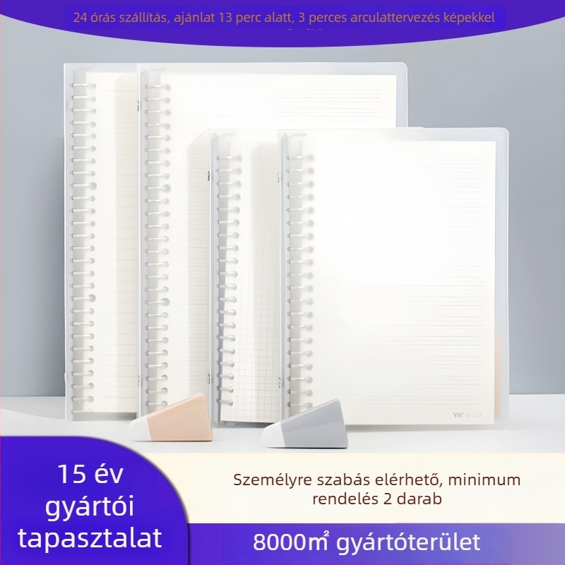 Lazán fűzött jegyzetfüzet PP borítóval, Dowling papír, 80 g/m², 60 oldal