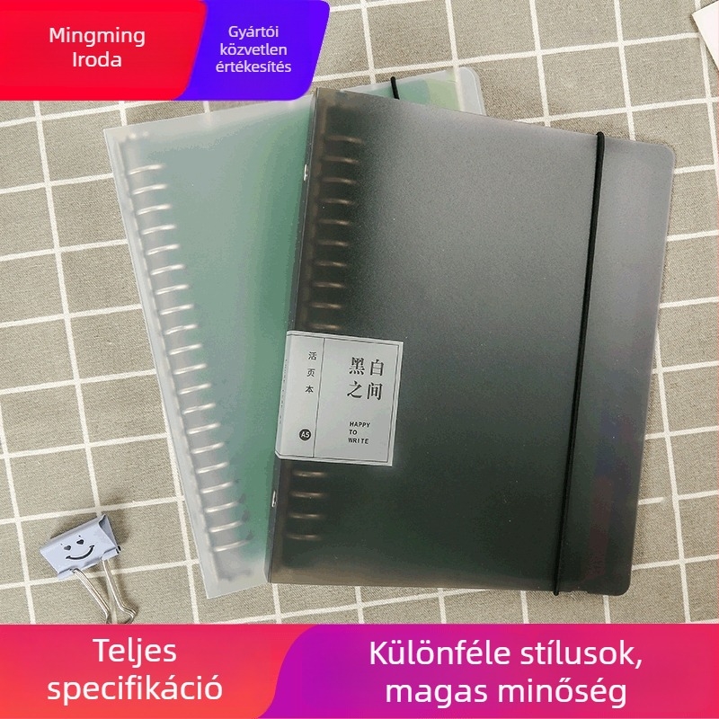 Lazán fűzött jegyzetfüzet PP borítóval, Dowling papír, 80 g/m², 60 oldal