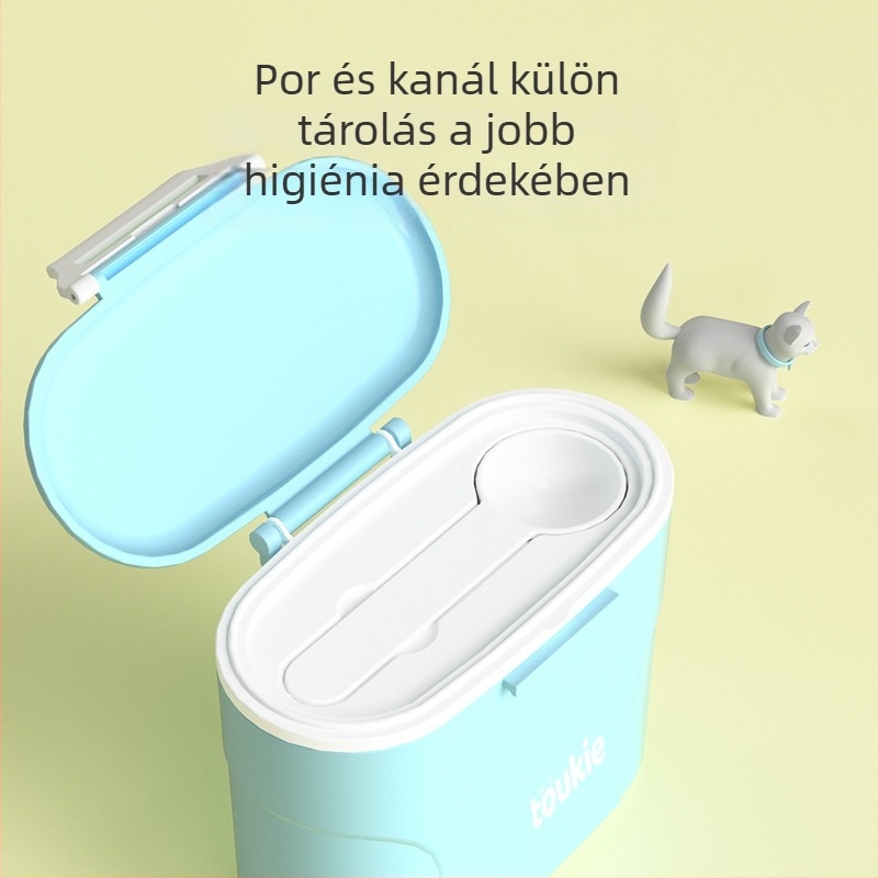Toukie kétszintes bébipiima por és gabonafélék tárolója, magánmárka engedéllyel; újszülötttől 3 éves korig