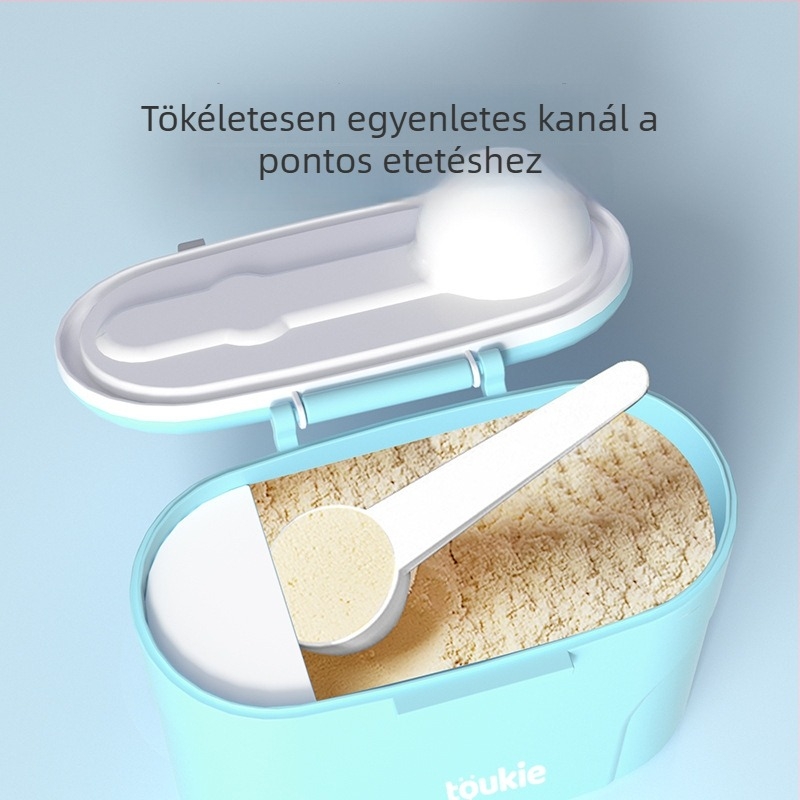Toukie kétszintes bébipiima por és gabonafélék tárolója, magánmárka engedéllyel; újszülötttől 3 éves korig