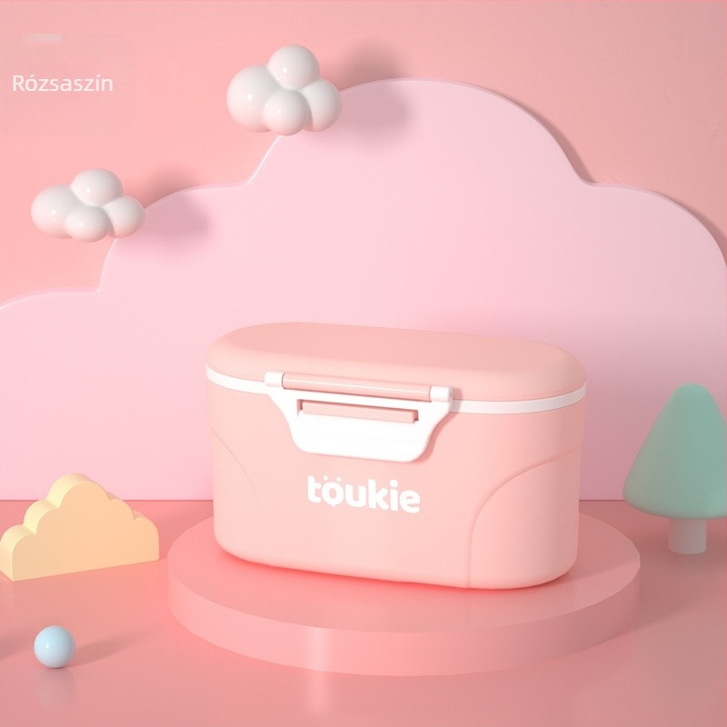 Toukie kétszintes bébipiima por és gabonafélék tárolója, magánmárka engedéllyel; újszülötttől 3 éves korig