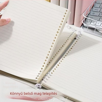 B5-ös oldalevelekkel ellátott jegyzetfüzet PVC átlátszó borítóval, kiemelkedően esztétikus, A5-ös méret, napló középiskolásoknak és egyetemistáknak