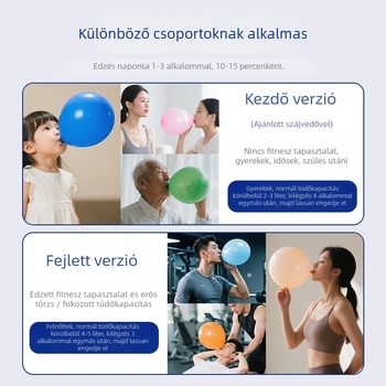 Have Fun légzőgyakorlatokhoz készült latex lufi, gömb alakú, logó nyomtatás