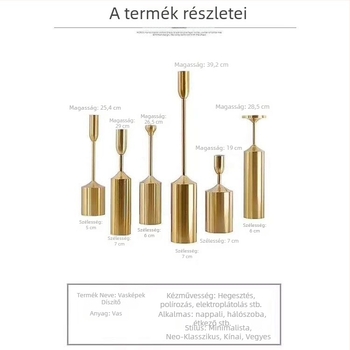 Chagnyi kovácsoltvas gyertyatartó esküvői, hat darabos készlet, európai stílus