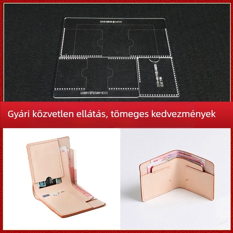 Bőrből készült mini pénztárca sablon akril verzióval (DIY)