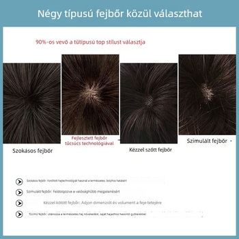 Paróka, rövid, egyenes, valódi emberi hajból, teljes fejfedés, modell 6086A, nőknek, festhető