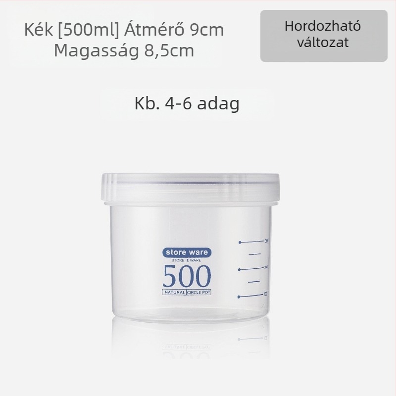 Tejpor tároló edény, kör alakú, egyrétegű, frissesség megőrző doboz, kapacitás alatt 300 ml