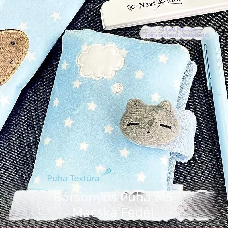 JINBO M5 plüss notesztok, belső oldalak textilek, kompatibilis szabad levél töltetekkel, importálás nélkül, IP engedély nélkül
