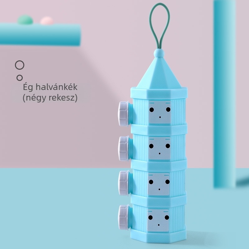 Topbele tejpor doboz – három- vagy négyrétegű, zárható, újszülötteknek 0–3 éves korig