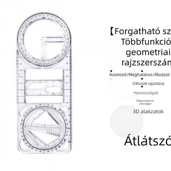 Többfunkciós rajzvonalzó – műanyagból, készlet vonalzók