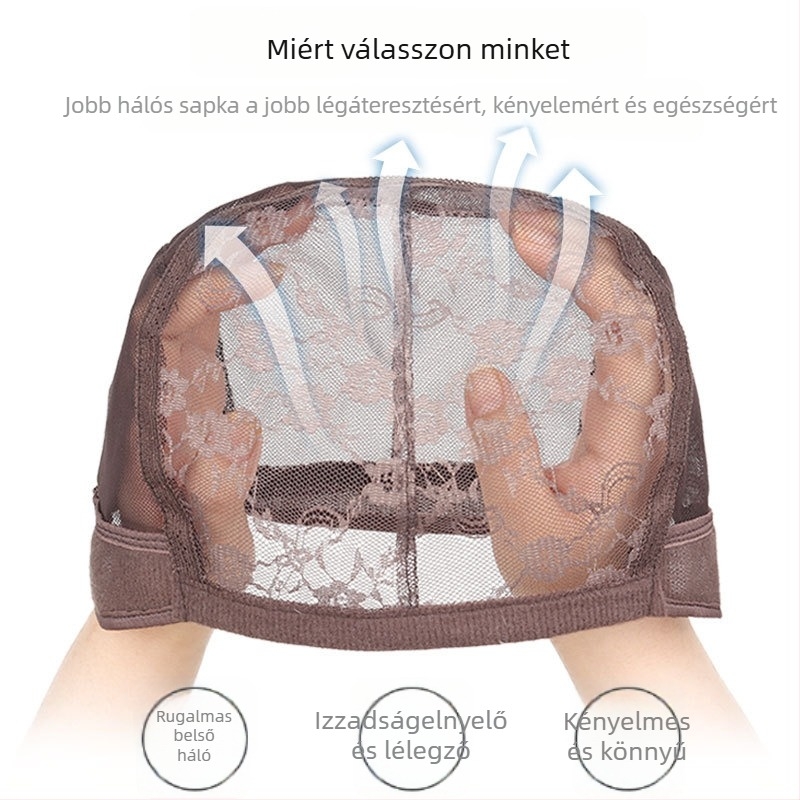Női rövid, egyenes paróka valódi hajból - mechanizmusos fejfedő, festhető és göndöríthető, elfedi az őszülést és növeli a volument