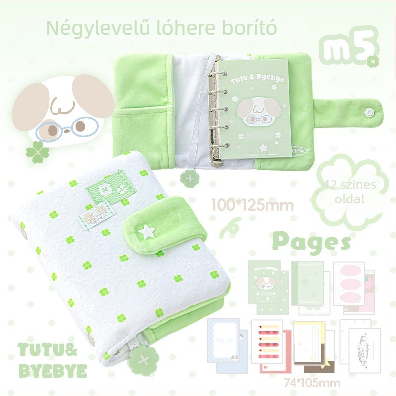 Szabadon lehúzható notesz Tutu&Byebye M5, belső lapok fa cellulózból, 42 oldal, 19 mm lyukakkal