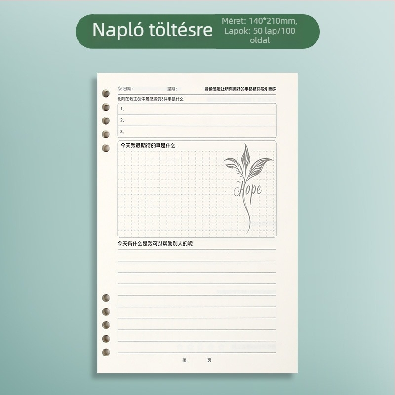 Gao xiaoqi napló, PP borító, levehető lapokkal kötés, Dowling papír 120 g