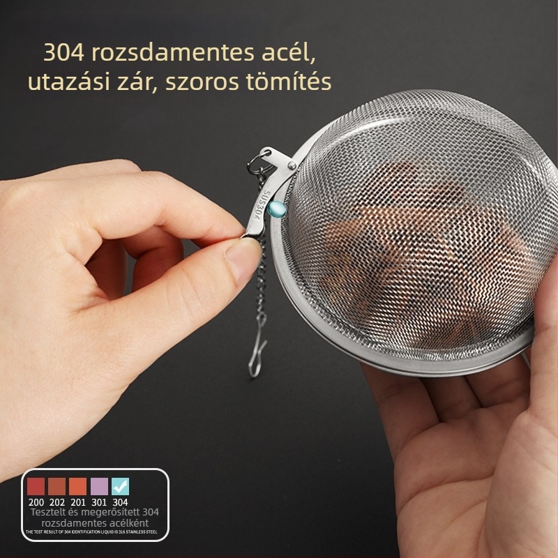 304 rozsdamentes acélból készült fűszergolyó készlet levesekhez és pörköltökhöz, fűszertartó doboz, íz-golyó teafőzéshez