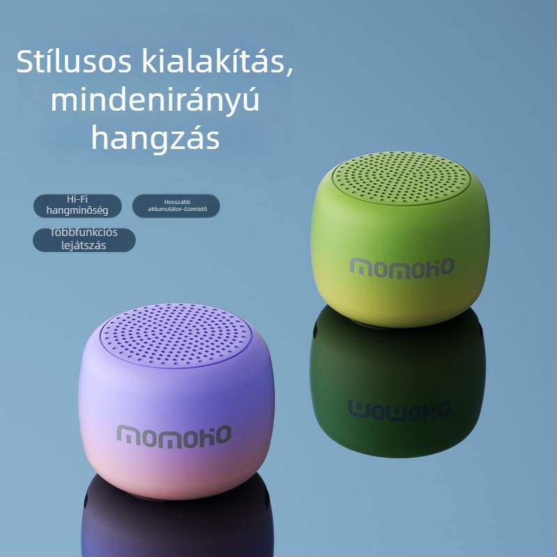 Hordozható Bluetooth hangszóró 3W, IPX7 vízálló, kompakt méret 50x50x40 mm, beépített akkumulátor 1200–2000 mAh, egyedi logó
