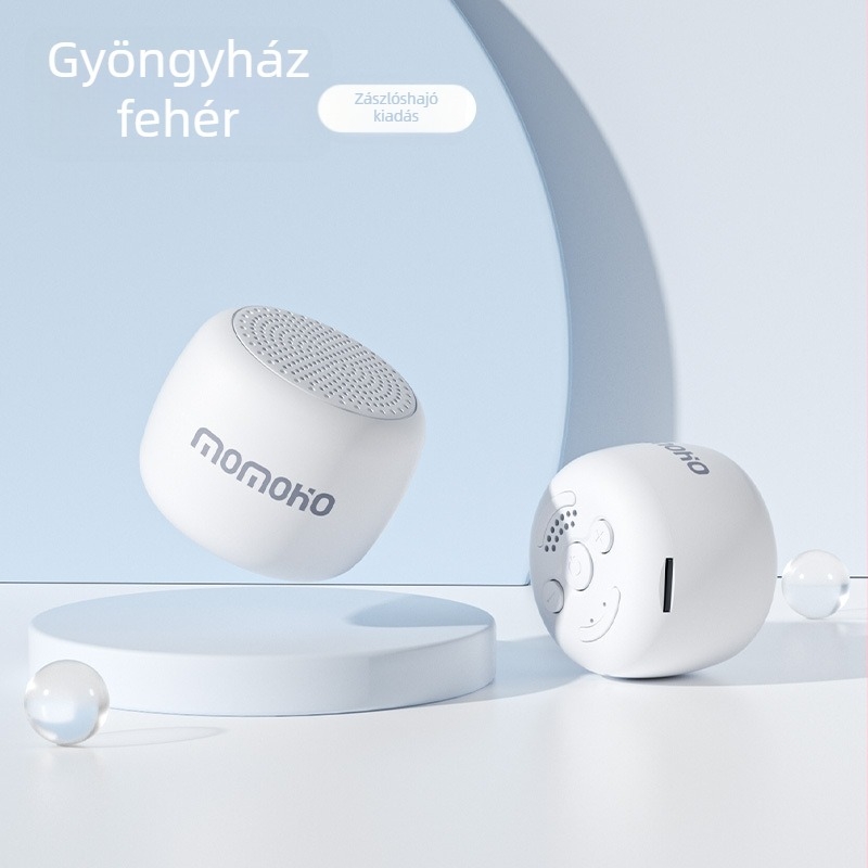 Hordozható Bluetooth hangszóró 3W, IPX7 vízálló, kompakt méret 50x50x40 mm, beépített akkumulátor 1200–2000 mAh, egyedi logó
