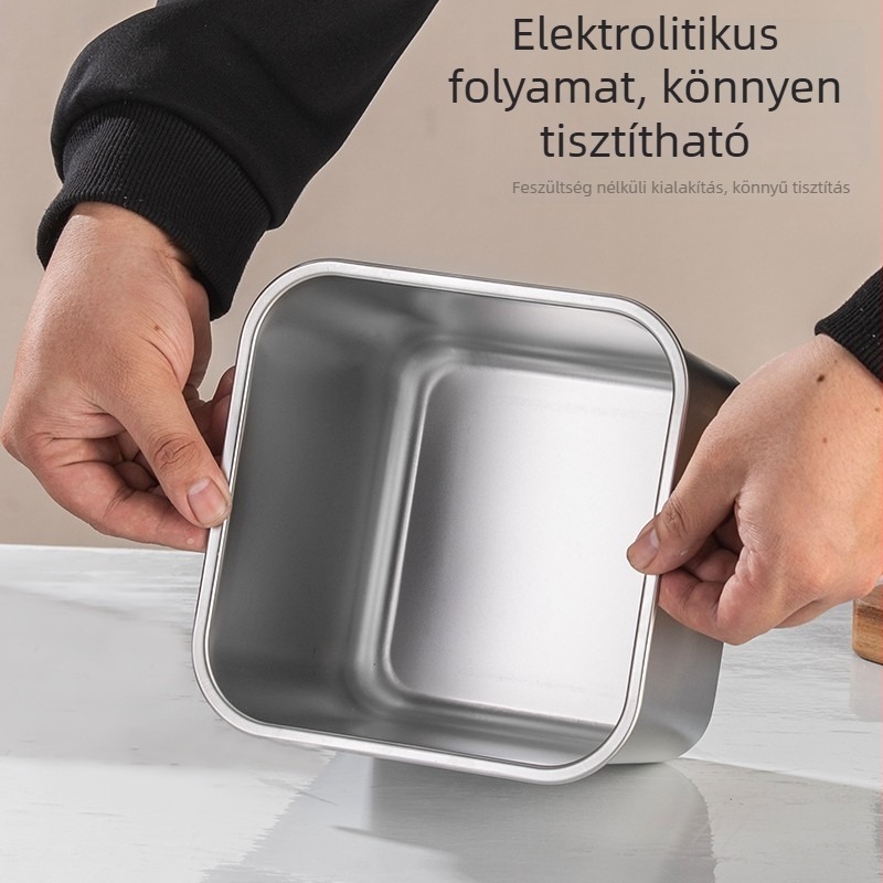 Rozsdamentes acél négyszögletes fűszertartó fedővel, konyhai folyékony ízesítők számára