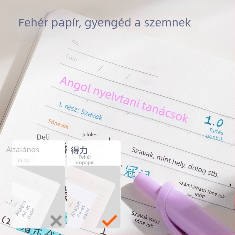 Deli lazán kötött notesz leválasztható spirállal, A5, 40 lap, 3 lyukú