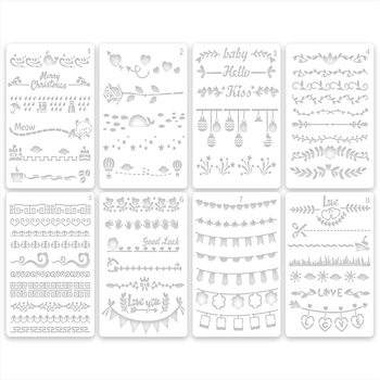 Four Seasons Pomelo Kézzel írt újság sablon kerettel DIY fotóalbumhoz és festés témájú sablon