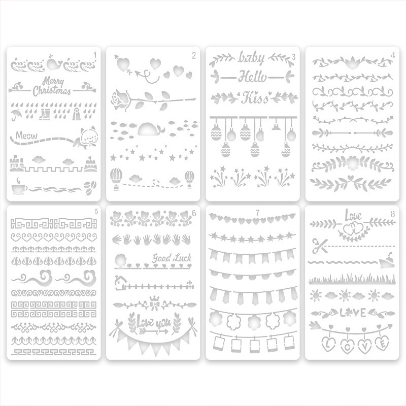 Four Seasons Pomelo Kézzel írt újság sablon kerettel DIY fotóalbumhoz és festés témájú sablon