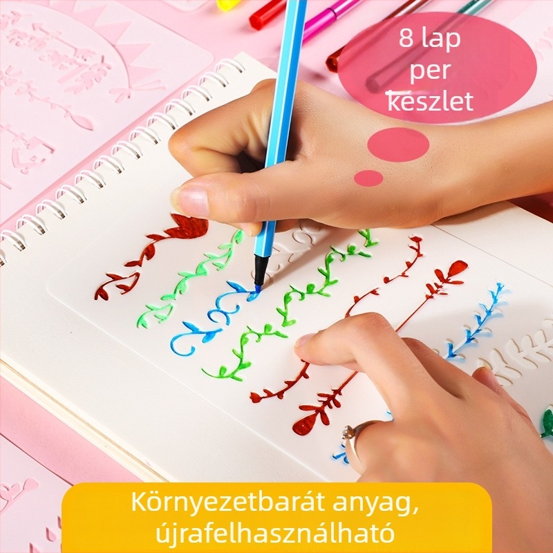 Four Seasons Pomelo Kézzel írt újság sablon kerettel DIY fotóalbumhoz és festés témájú sablon