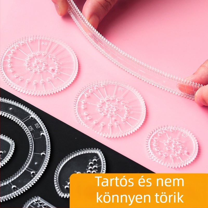 Gyerekeknek szóló többfunkciós vonalzó készlet – oktató kaleidoszkóp puzzle, varázslatos tevékenységcsomag, kézírásos újság sablonok és gyermekrajzok
