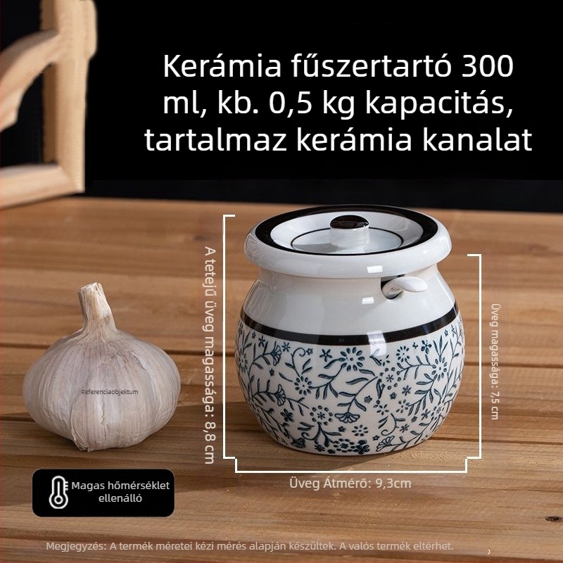 Kerámia fűszertartó a konyhához – szilárd fűszerek, prémium minőség, nemzeti stílus