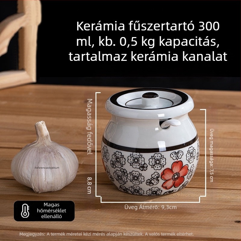 Kerámia fűszertartó a konyhához – szilárd fűszerek, prémium minőség, nemzeti stílus