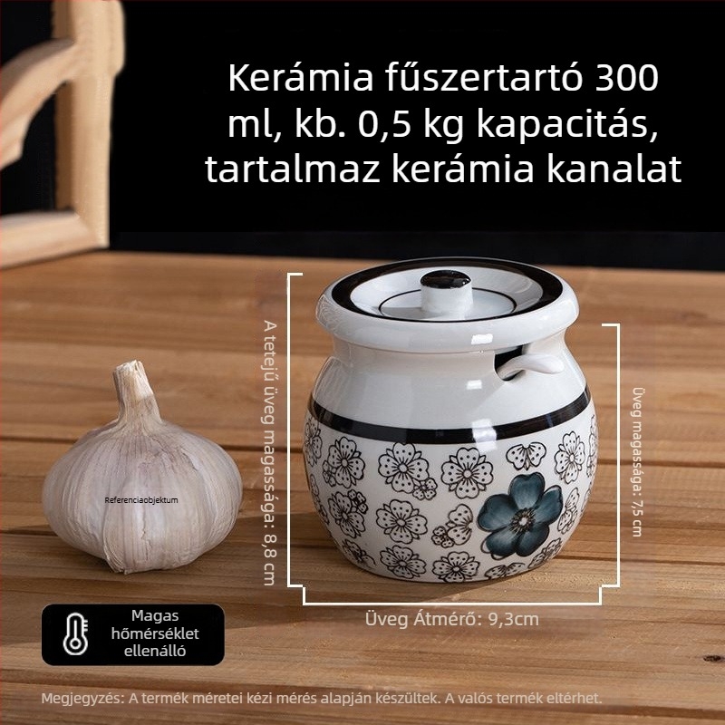Kerámia fűszertartó a konyhához – szilárd fűszerek, prémium minőség, nemzeti stílus