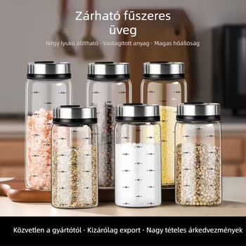 Constant luck boroszilikát üveg fűszeres készlet, szilárd fűszerekhez, logónyomtatás és testreszabás lehetőségével