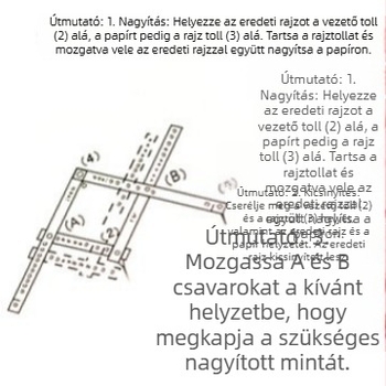 Plotter vonalzó, 10x skála, SF10 sablon, organikus üveg