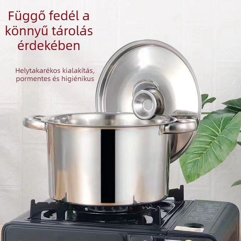 Rozsdamentes acél kettős fogantyús olajtál, leveses fazék, zsírtartóedény, olajtartály, fűszertartó edény