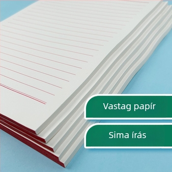 Piros író- és vázlatpapír, 16K formátum, egyszeres vagy kétsoros vízszintes vonalakkal, párttagsági jelentkezési űrlaphoz