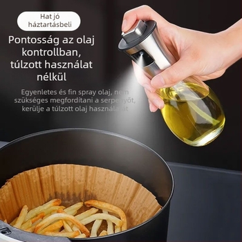 Jiawei Rozsdamentes acél olajspray üveg, olajtartó edény, nyomásra működő permetezés funkció, modern minimalista dizájn