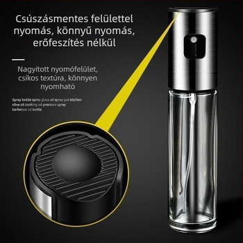 Jiawei Rozsdamentes acél olajspray üveg, olajtartó edény, nyomásra működő permetezés funkció, modern minimalista dizájn