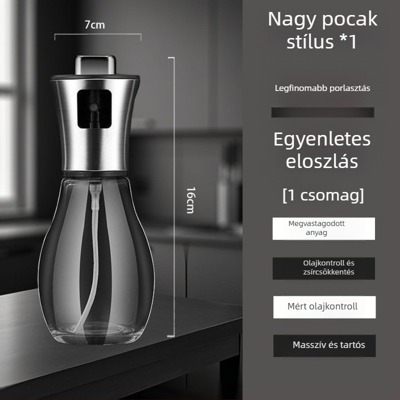 Jiawei Rozsdamentes acél olajspray üveg, olajtartó edény, nyomásra működő permetezés funkció, modern minimalista dizájn