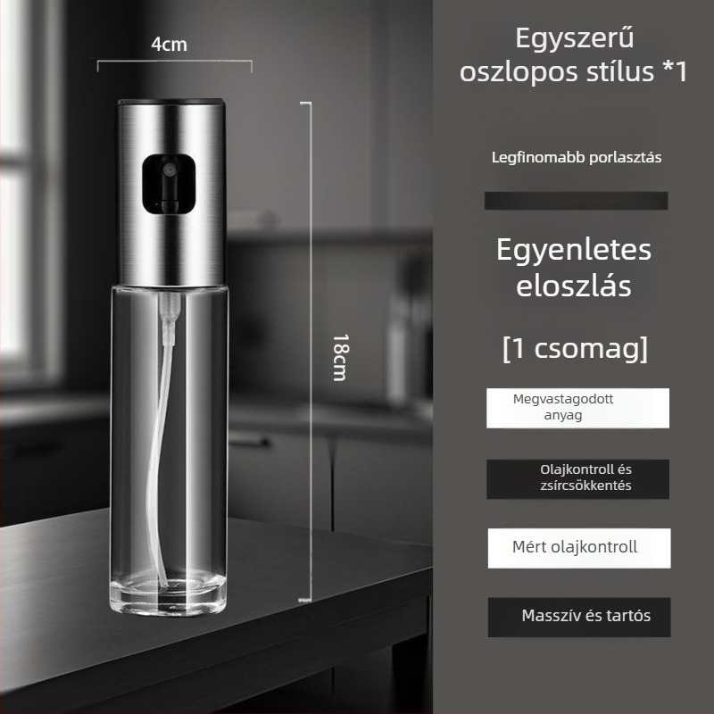Jiawei Rozsdamentes acél olajspray üveg, olajtartó edény, nyomásra működő permetezés funkció, modern minimalista dizájn